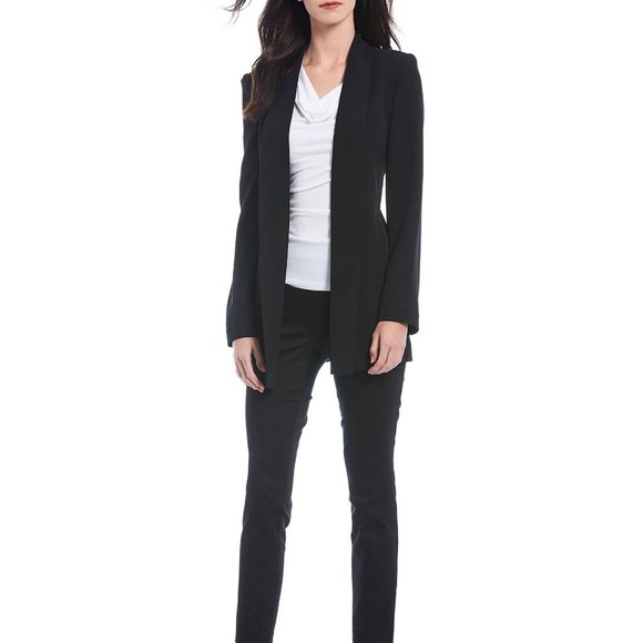 Calvin Klein Soft Suiting Stretch Open-Front Blazer Jacket, Black, Size S - Picture 6 of 7
